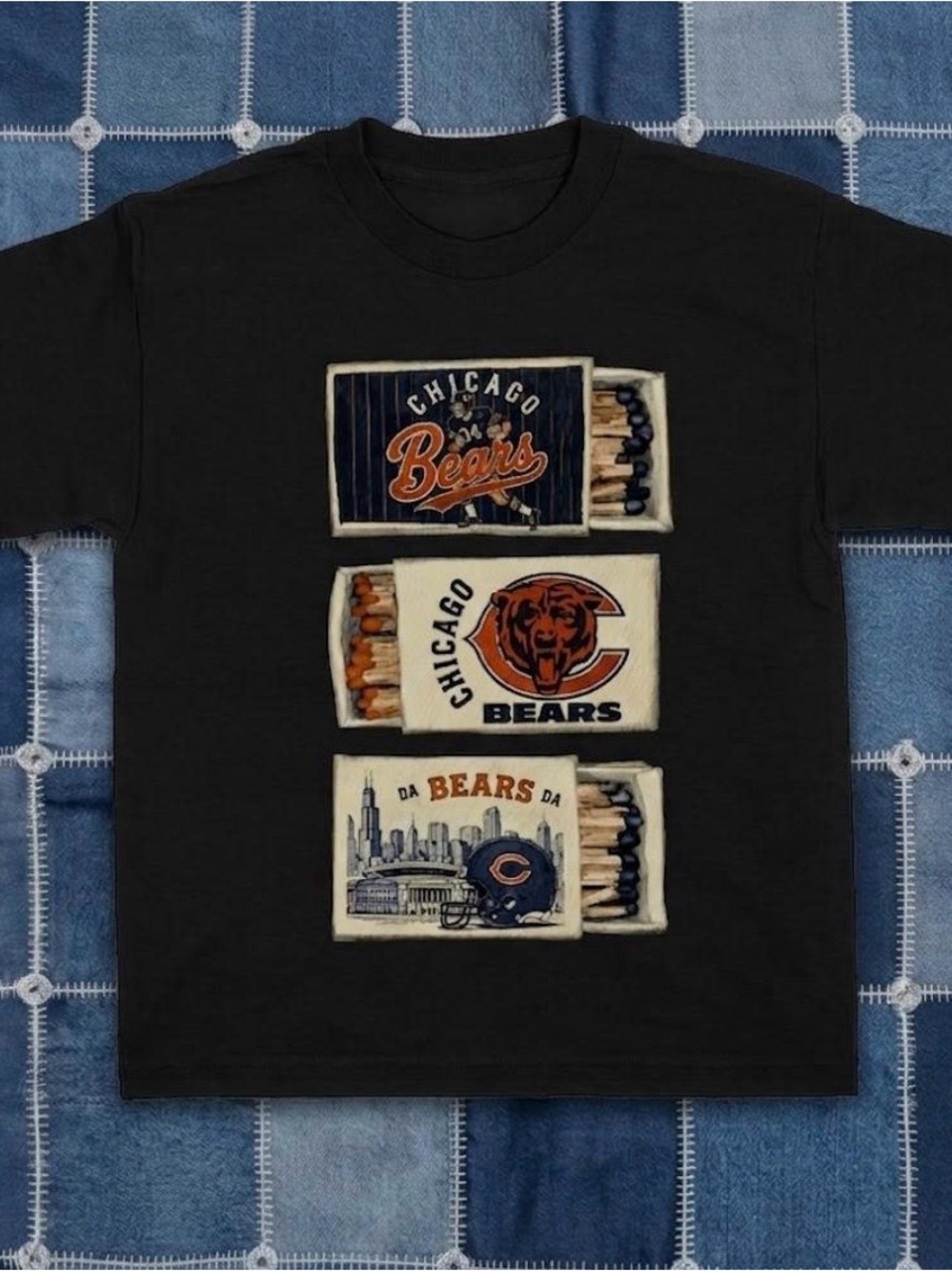 Chicago Bears Black Graphic T-Shirt